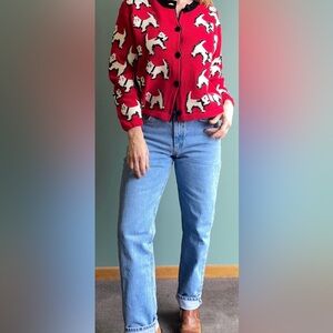 Vintage 90s Susan Bristol Scottie Dog Cardigan